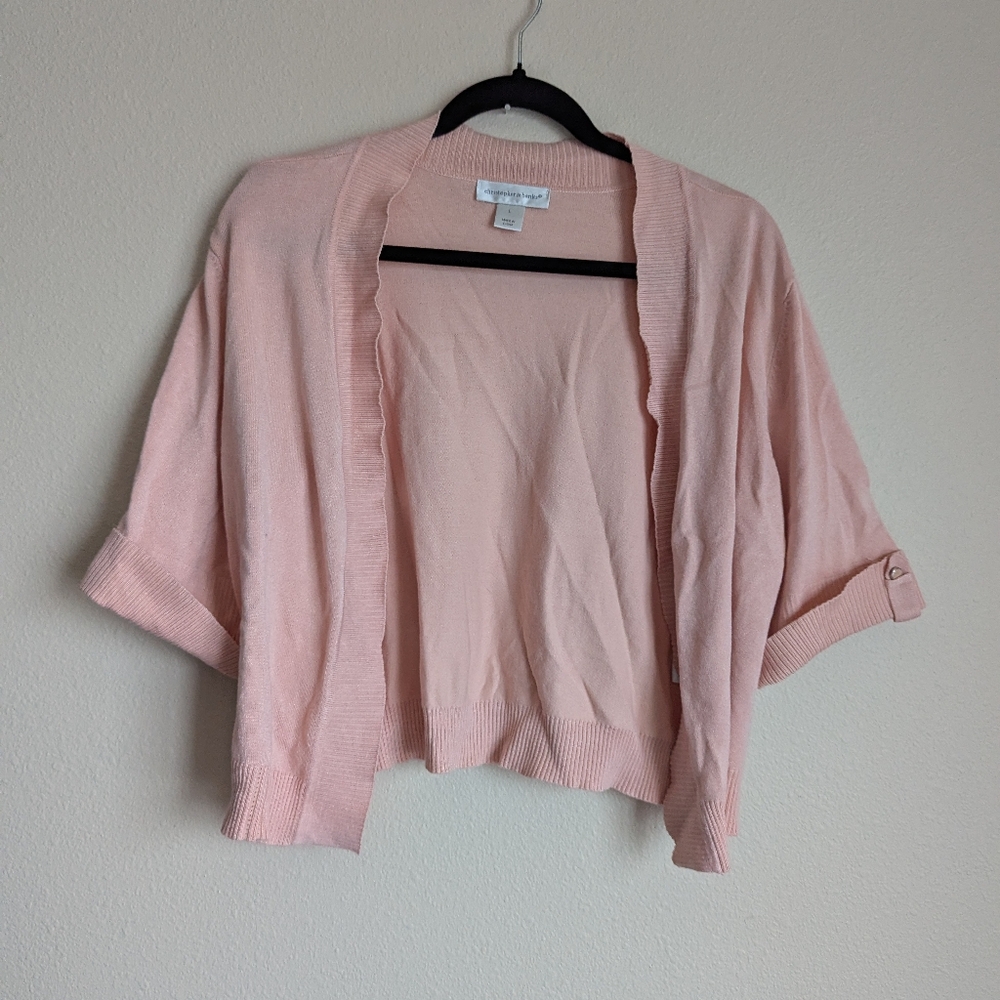 Christopher & Banks Light Pink Shrug Size L